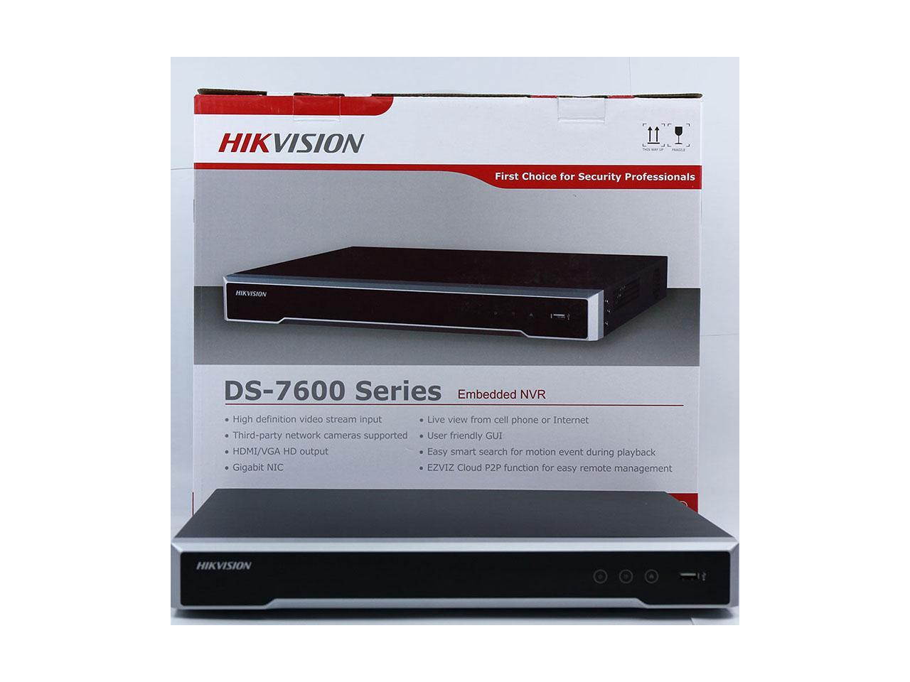 Original Hikvision DS-7608NI-I2/8P for HD IP camera up to 12MP recording Support H.265/H.264/MPEG4 video formats with 8 POE