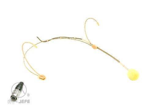 Ultra Lightweight Beige Unidirectional Headset Microphone for Audio-Technica Wireless Transmitters_Adjustable Left / Right Boom