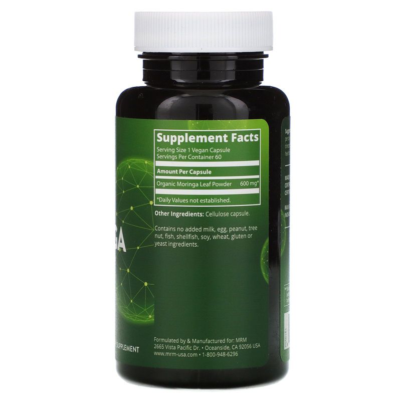 MRM Nutrition, Moringa Leaf, 60 Vegan Capsules, Greens and Superfood Supplements