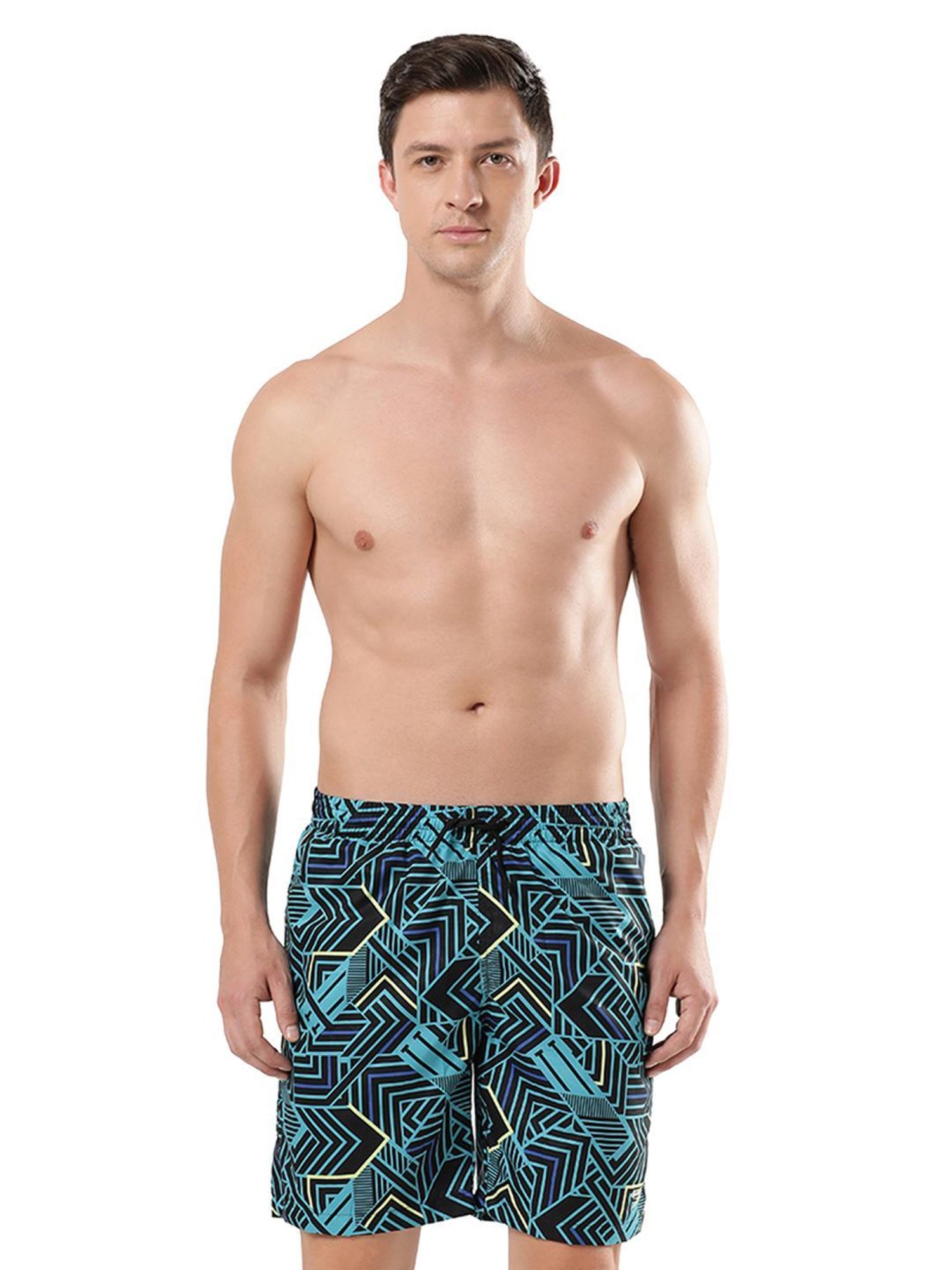 Speedo Navy Regular Fit Printed Swim Shorts
