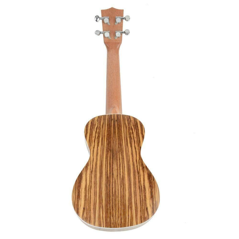 New 23" MUH-506 Exquisite Zebra Wood Concert Ukulele Musical Instrument Guitar