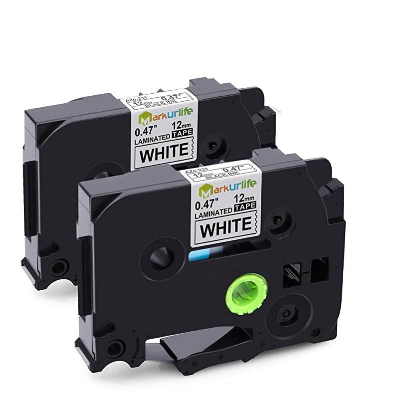 Compatible Label Tape Replacement for Brother PTouch TZ Tape TZe231 TZ231 12mm 047 Laminated Tape Black on White for PTouch Label Maker PTD200 PTD210 PTP400 PTD600 PT1750 PT1880