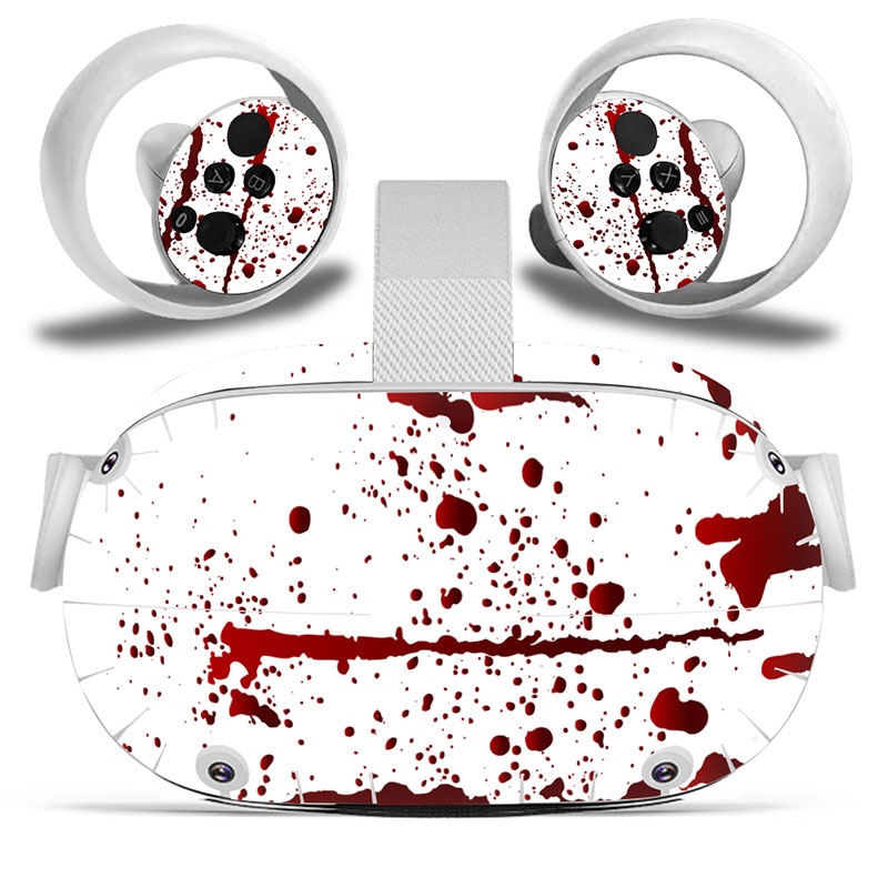 Amify Vinyl Skin Sticker for Oculus Quest 2 VR Headset Controller PVC Decals Cute Cartoon Wrap Cover for Oculus Quest 2 Accessories