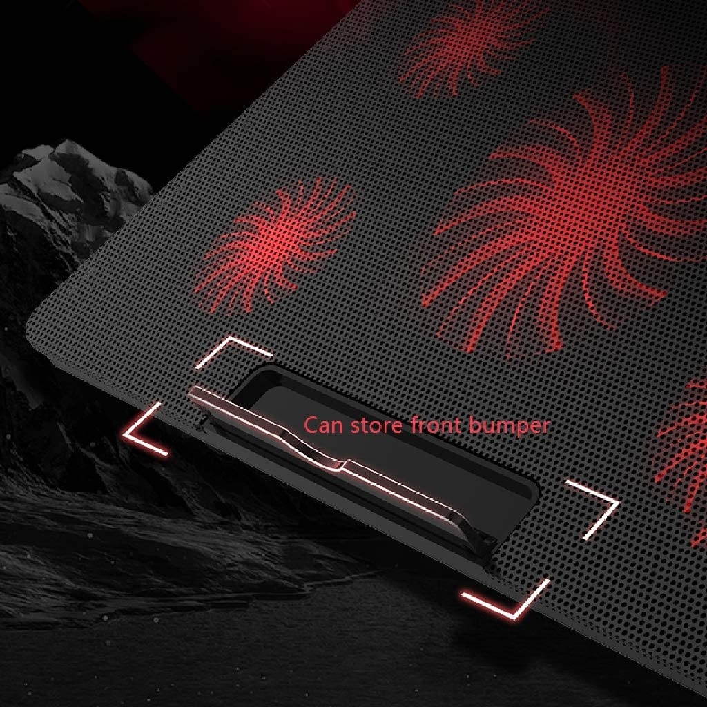 RGB Laptop Cooling Pad with 6 Quiet LED Fans 5 Heights Adjustable and Phone Stand, Dual USB Ports Gaming Laptop Cooler for 11"-18" Gaming Laptops (Blue)