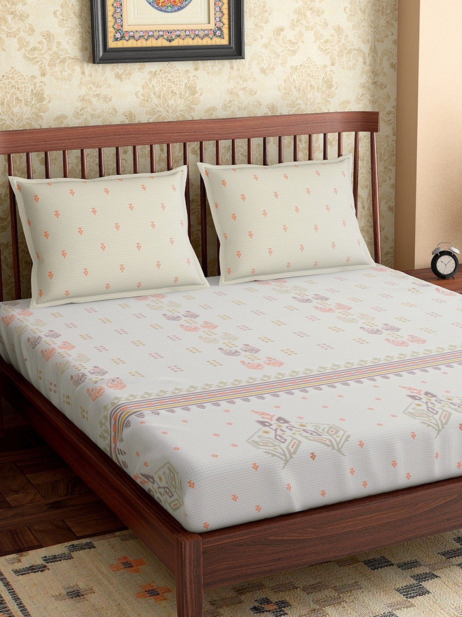 Maspar Purple 100% Cotton 200 TC Bed Sheet Set