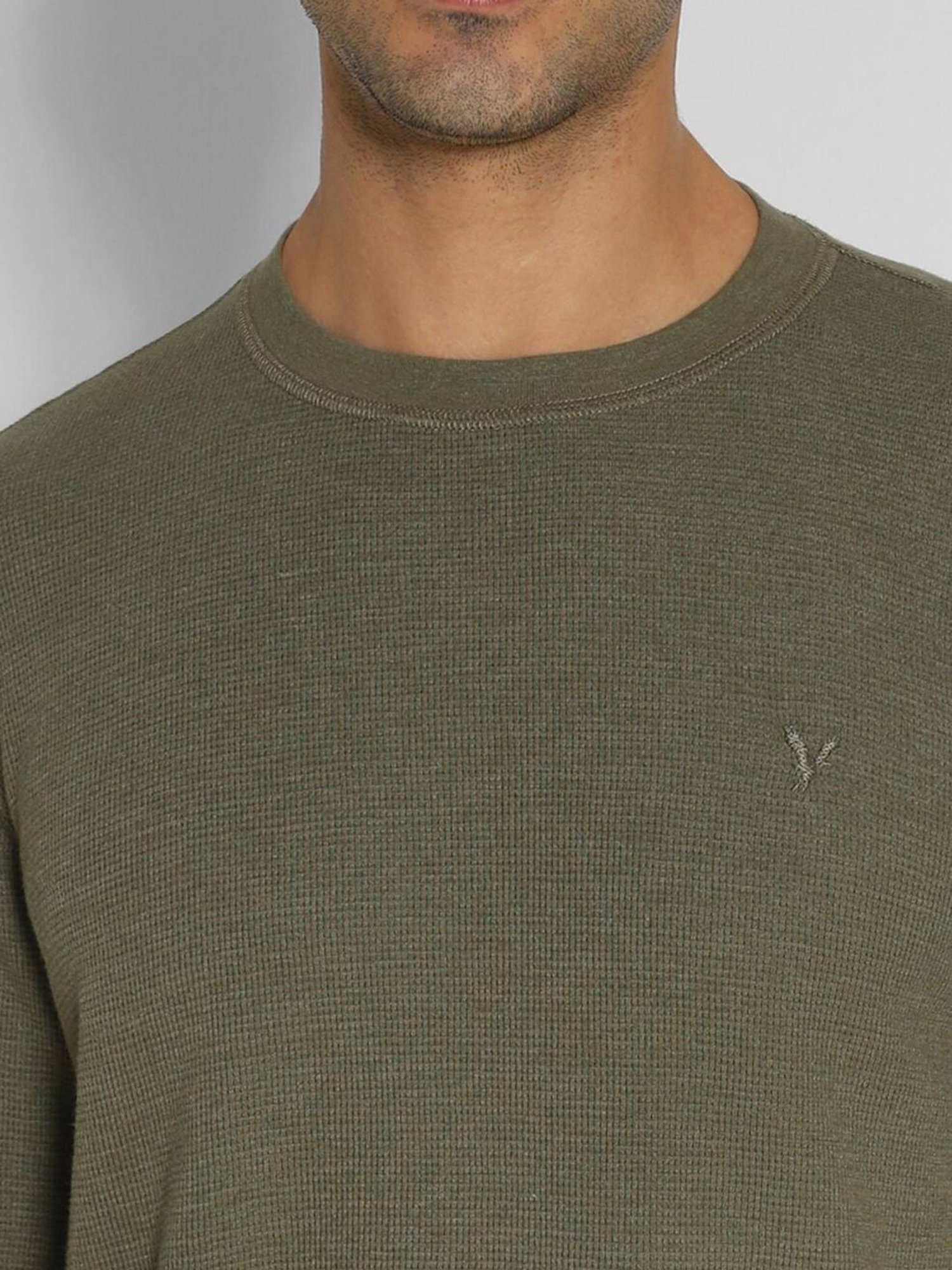 American Eagle Green Regular Fit Texture T-Shirt