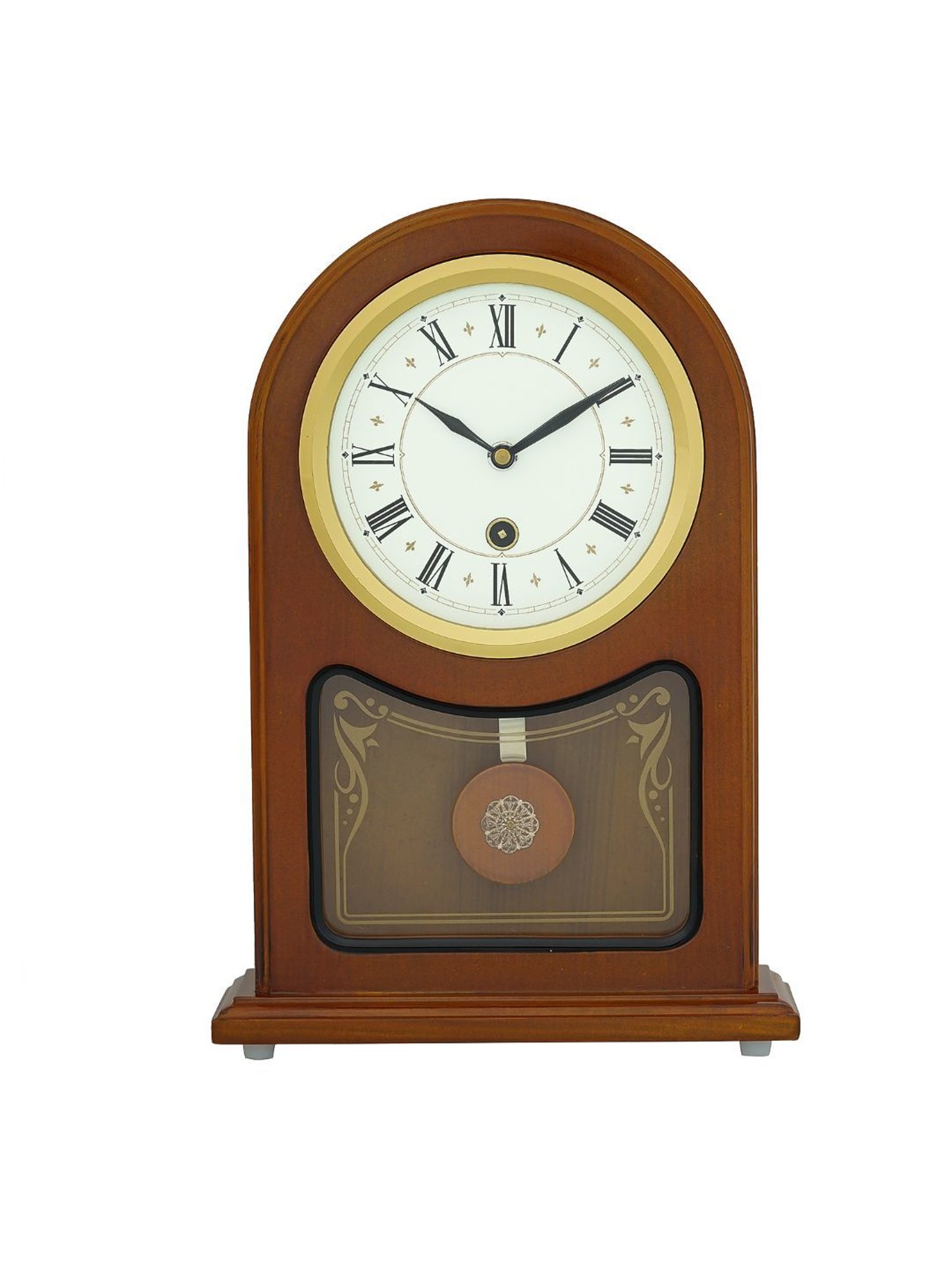 CHRONIKLE Vertical Dark Brown Wood Table or Desk Clock