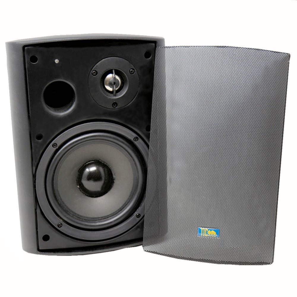 TIC ASP120-B 6.5" Weather-Resistant Outdoor Patio Speakers with 70v Switch (Pair) - Black