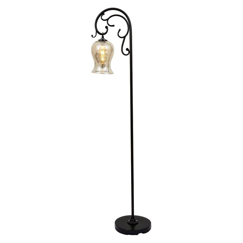 64" Textured Floor Lamp with Mercury Glass Shade Bronze - J.Hunt