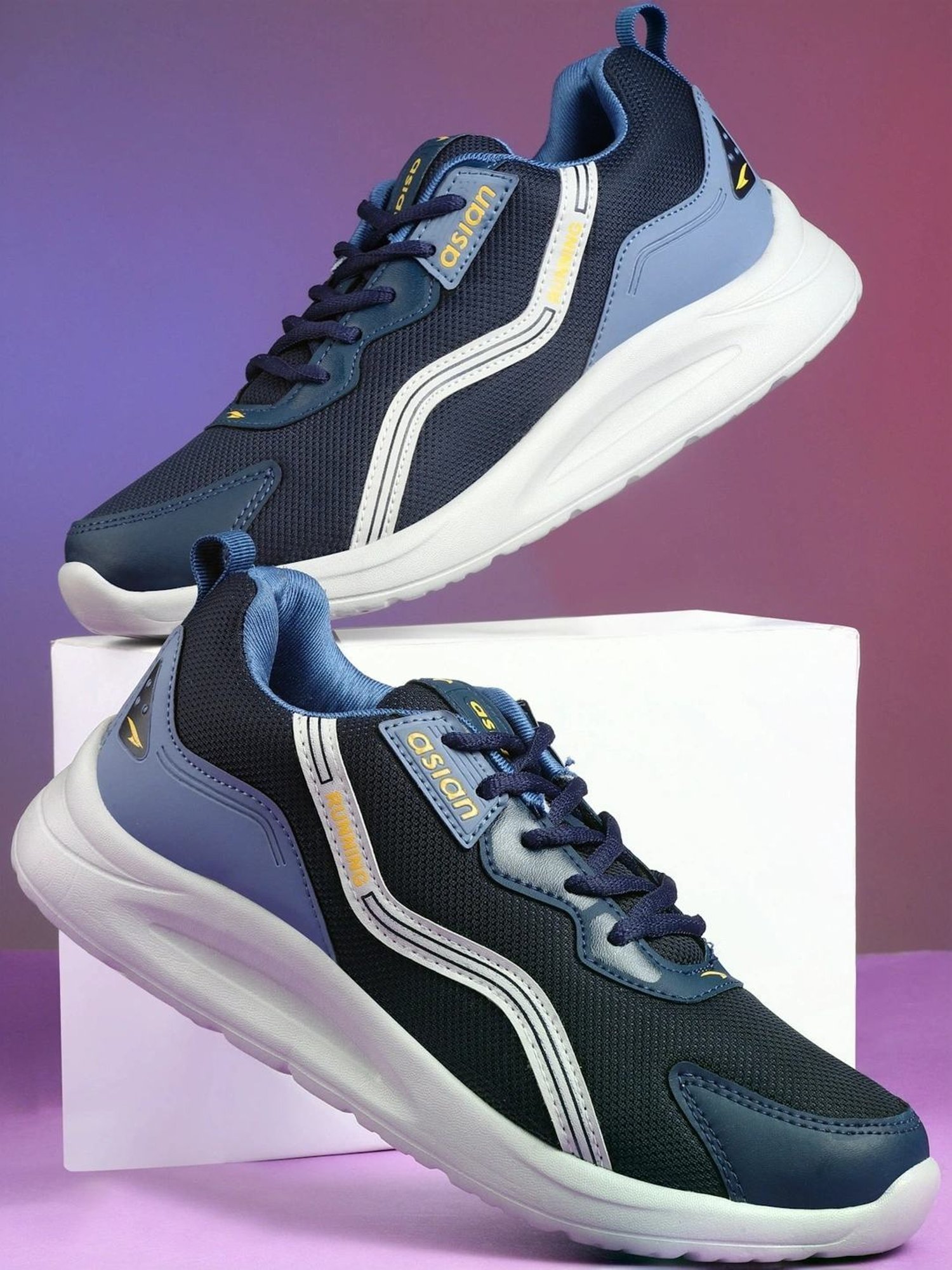 Asian Men's Navy Running Shoes