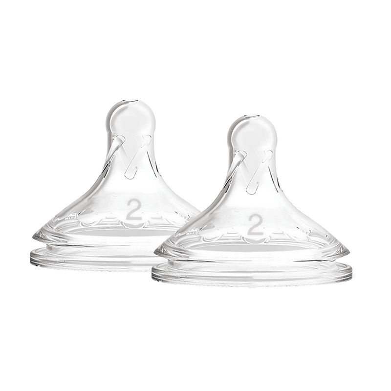Dr. Brown's Level 2 Options+ Wide-Neck Baby Bottle Nipple, Medium Flow, 2pk