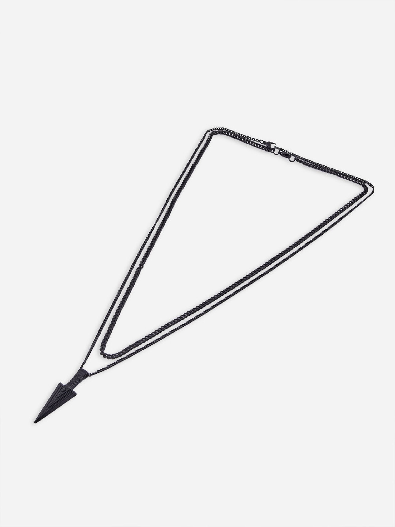 The Bro Code Black Layered Arrow Necklace For Men