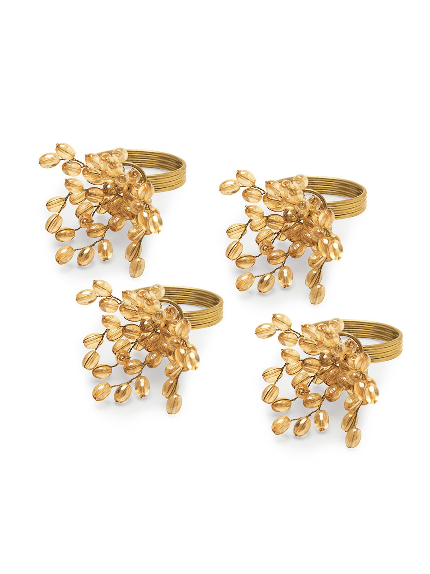 Pure Home and Living Gold Metal Embellished Napkin Rings