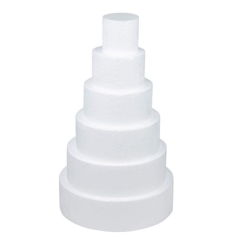 Round Foam Cake Dummies, 23.25 Inches Tall (6 Pieces)