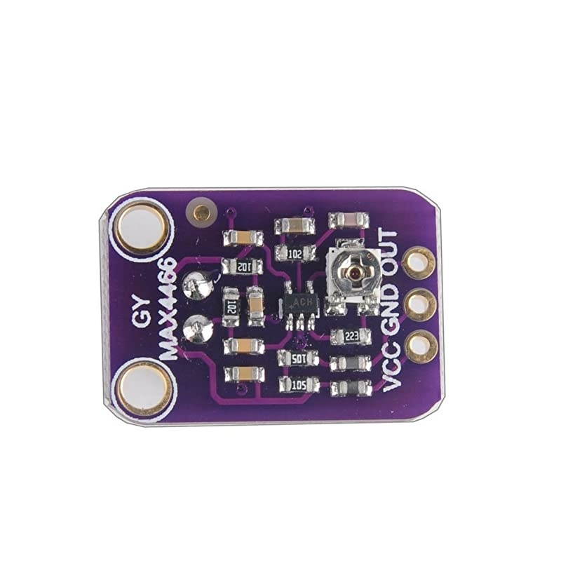 2pcs Electret Microphone Amplifier MAX4466 Module Adjustable Gain Blue Breakout Board for Arduino