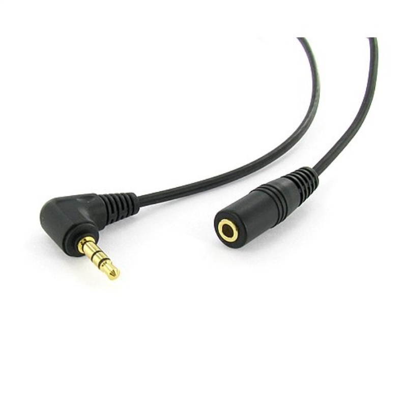 Valley Enterprises  6 inch 3.5mm Male Right Angle to 3.5mm Female Gold Stereo Audio Cable