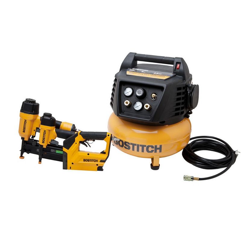 Bostitch BTFP72646-R 3-Tool Finish and Trim 6 Gallon Oil-Free Pancake Air Compressor Combo Kit