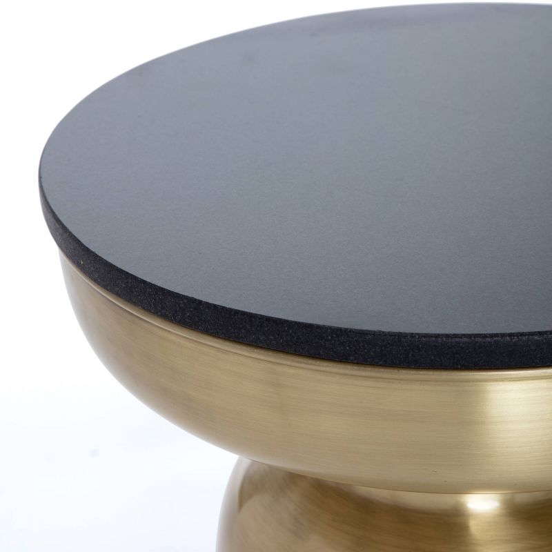 Adler Brass Metal Side Table Black/Gold - Finch