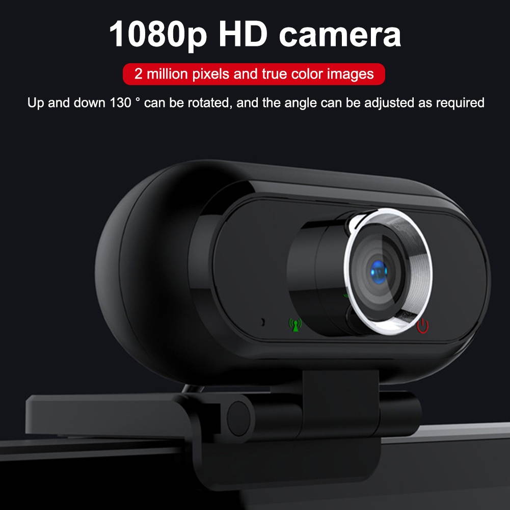 Full HD 1080P Computer Webcam Home Office Streaming Camera Built In Microphone