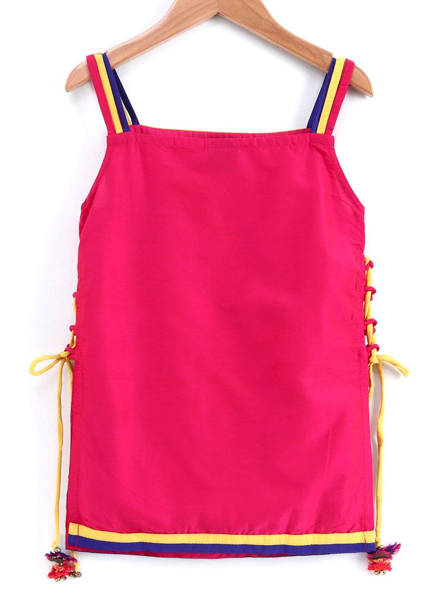 TWISHA Kids Pink & Blue Embroidered Kurta with Dhoti