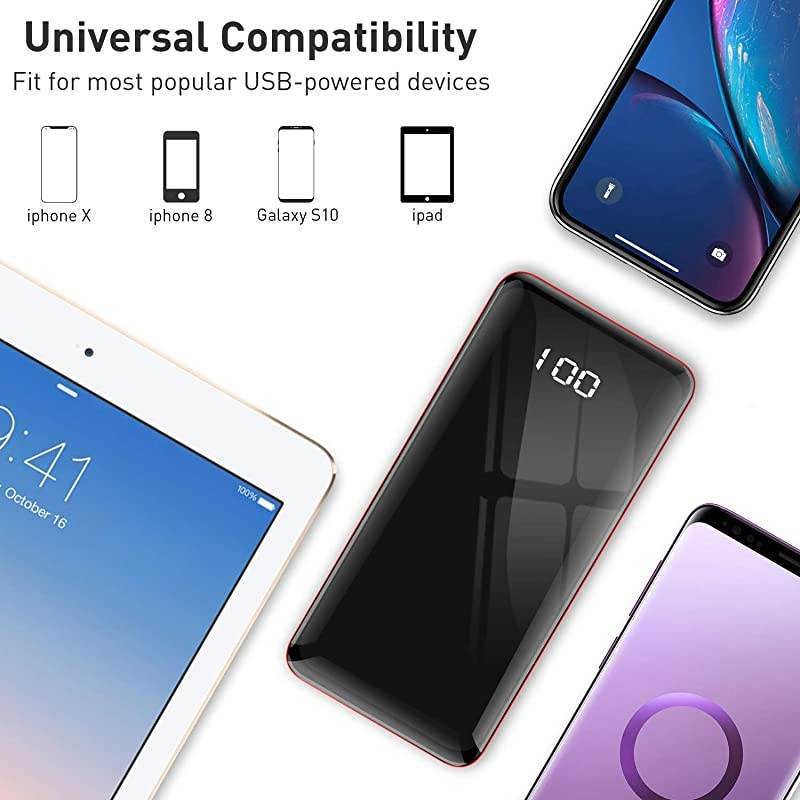 Portable Charger Power Bank 30000mAh  External Battery Pack with LCD Digital Display and USB-C Input, Dual USB Output High-Speed Charging for Cell Phones, Tablet and More