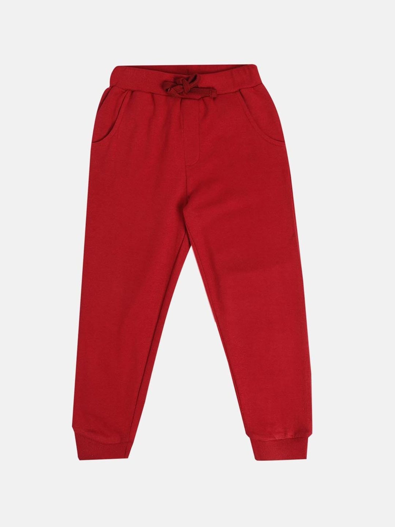MINIKLUB Boys Red Cotton Printed Full Sleeves Jogger