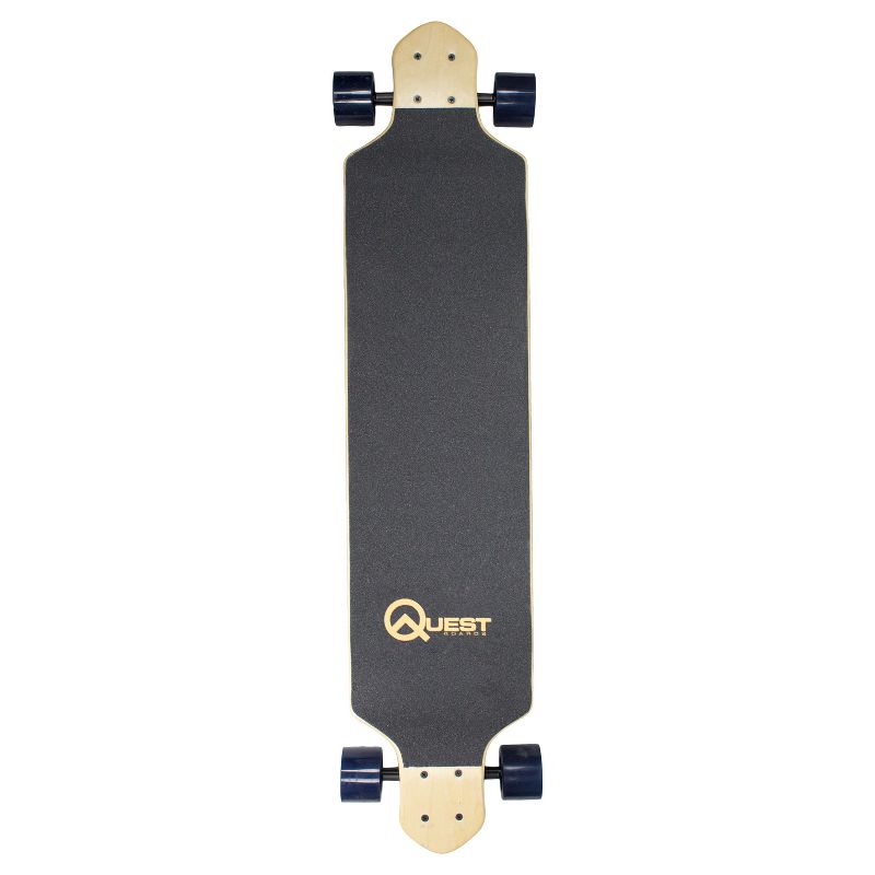 Quest "California Native" Laser Etched Graphics 41" Downhill Style Longboard Skateboard - Natural Wood