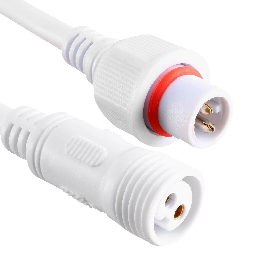 Male Female 2P LED Strips Light Waterproof Connector Cable White