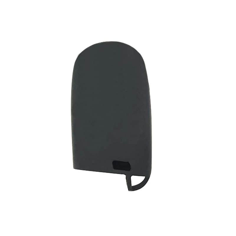 Autotech Remote Key Silicone Rubber Keyless Entry Shell Case Fob and Key Skin Cover fit for Jeep Grand Cherokee, Chrysler 300, Dodge Durango, Charger, Challenger, Journey (1 Pair) (Black)