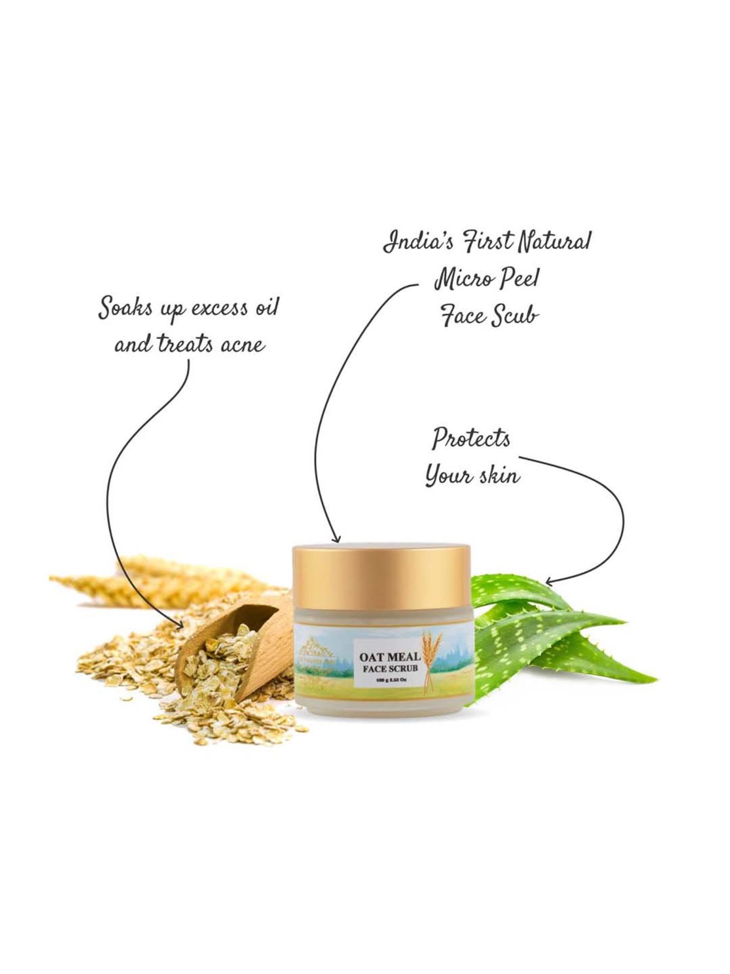 The Paradise Tree's One of a Kind Oatmeal Micro Peel Face Scrub - 100 gm