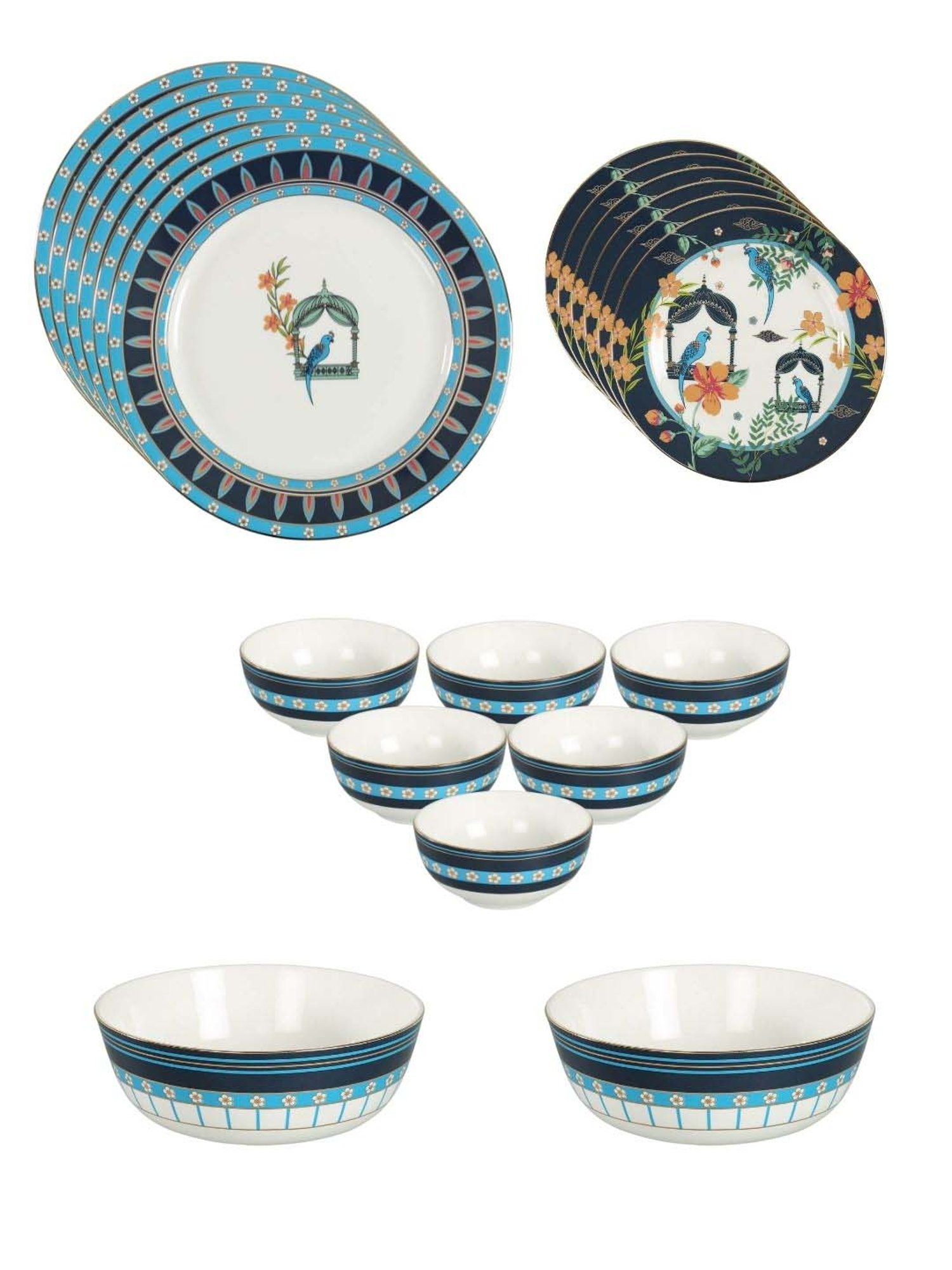 Cello White Opalware 35-Piece Dinner Set