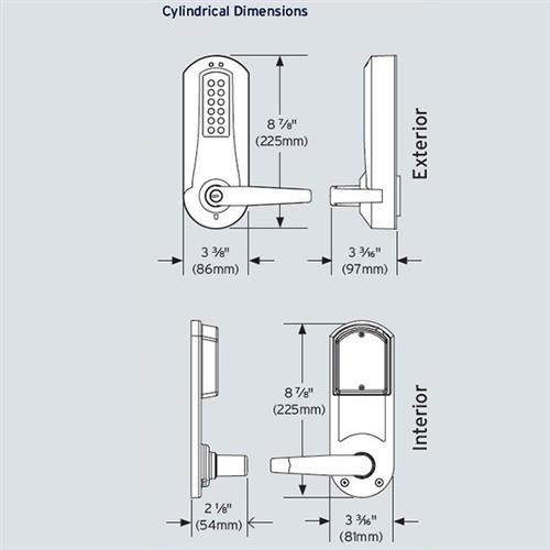Simplex E5031BWL-26D Satin Chrome US26D Electronic Pushbutton Door Lock With Key Override For Best SFIC Cores (Core Sold Separately)