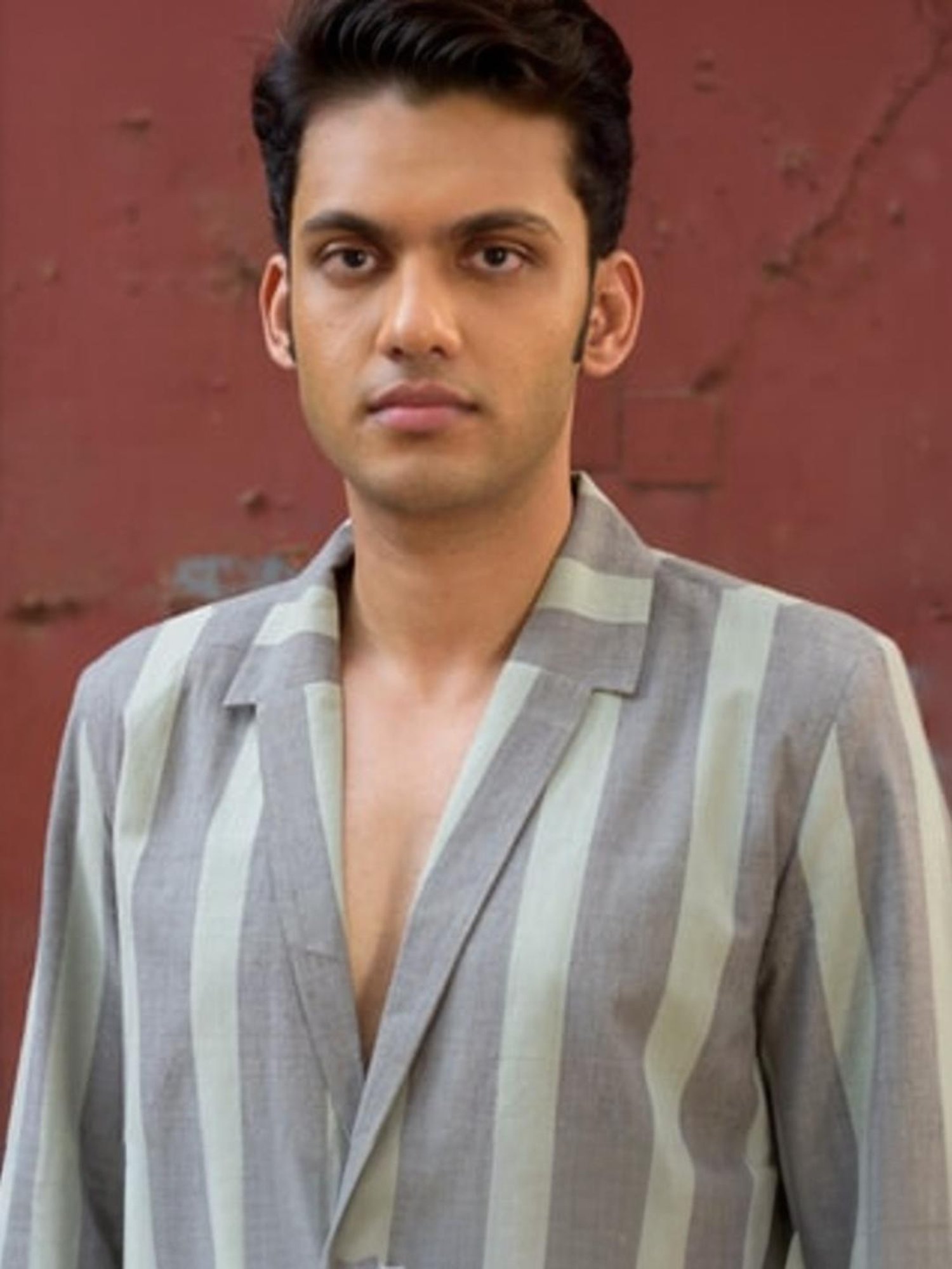 Anushe Pirani Grey Fika Straight Fit Blazer