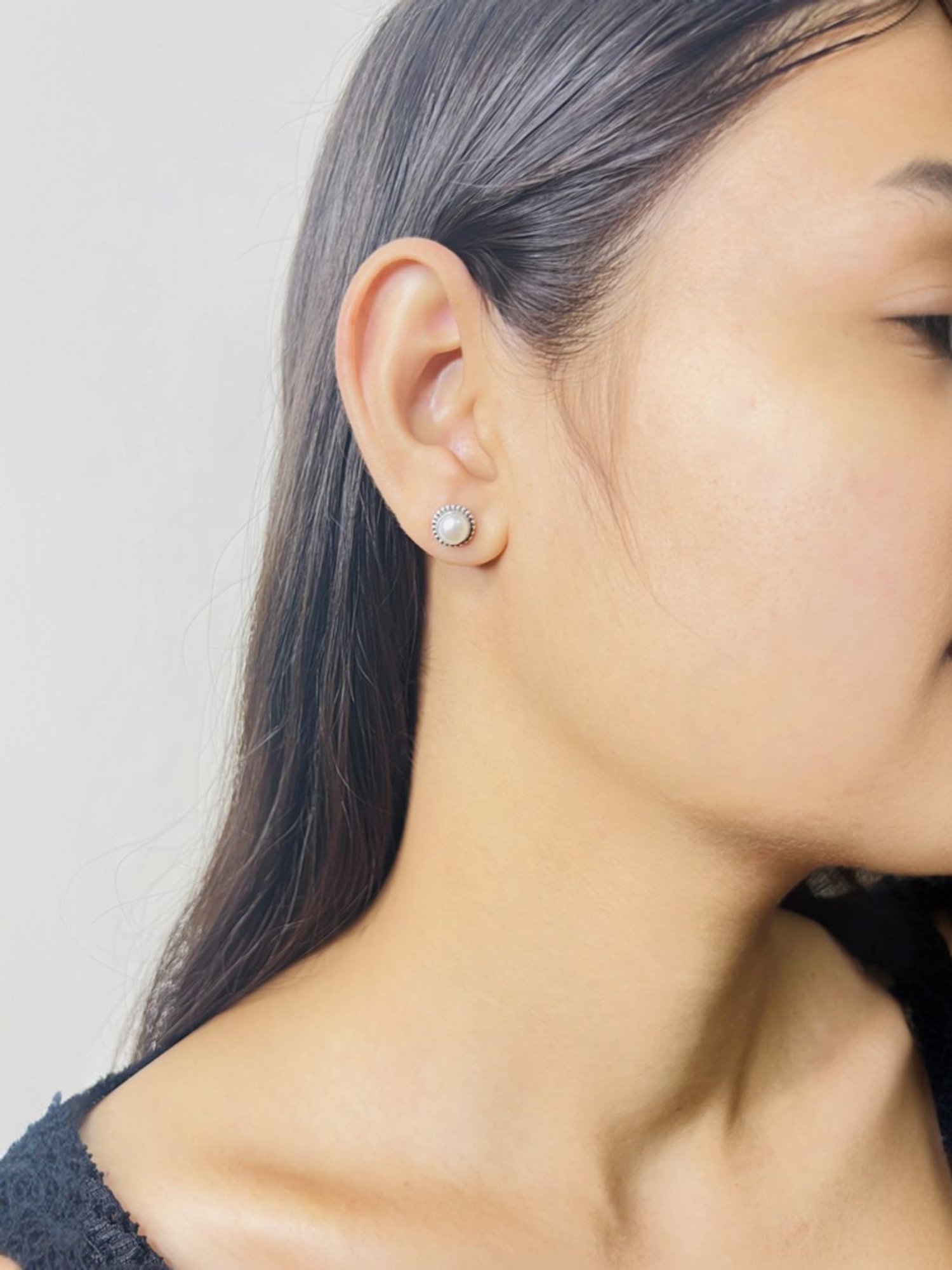 Arte Jewels 925 Sterling Silver Pearl Stud Earrings for Girls & Women