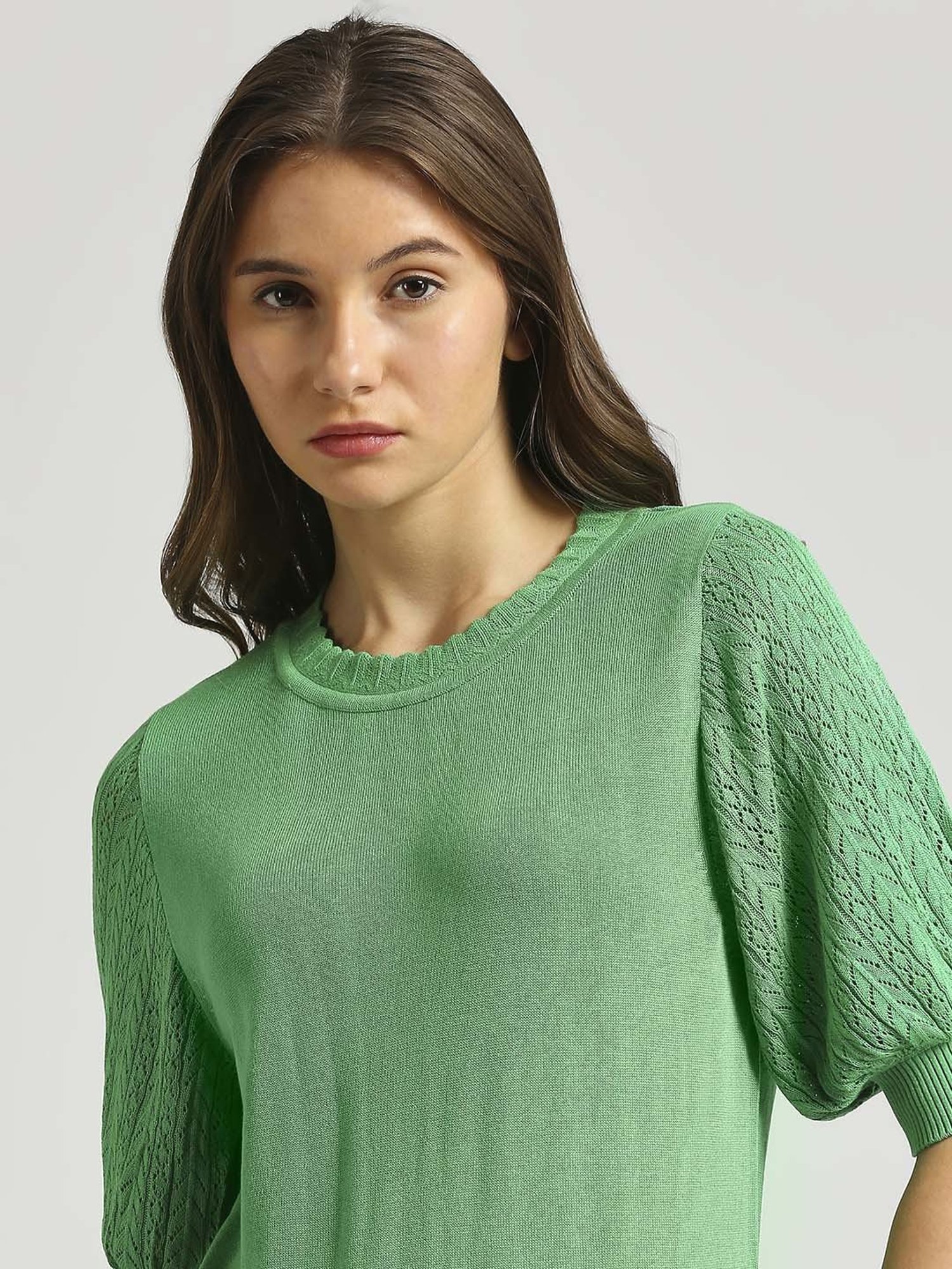 Pepe Jeans Green Self Pattern Top