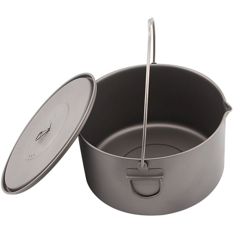 TOAKS Titanium 2000ml Outdoor Camping Cook Pot with Bail Handle POT-2000-BH