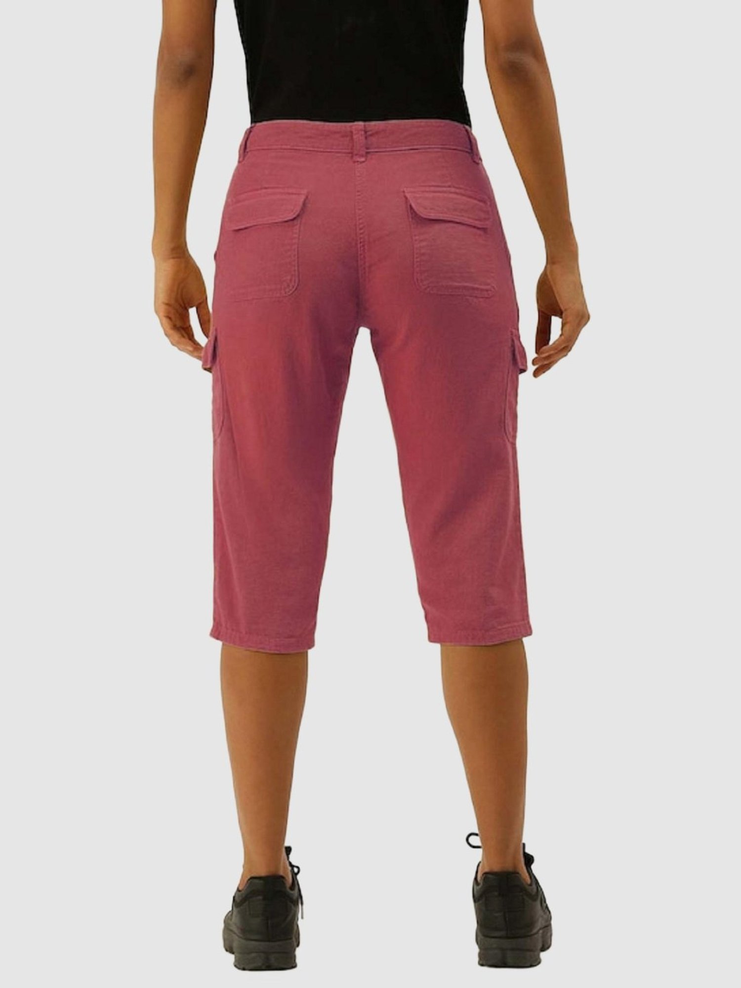 IVOC Light Purple Cotton Mid Rise Capris