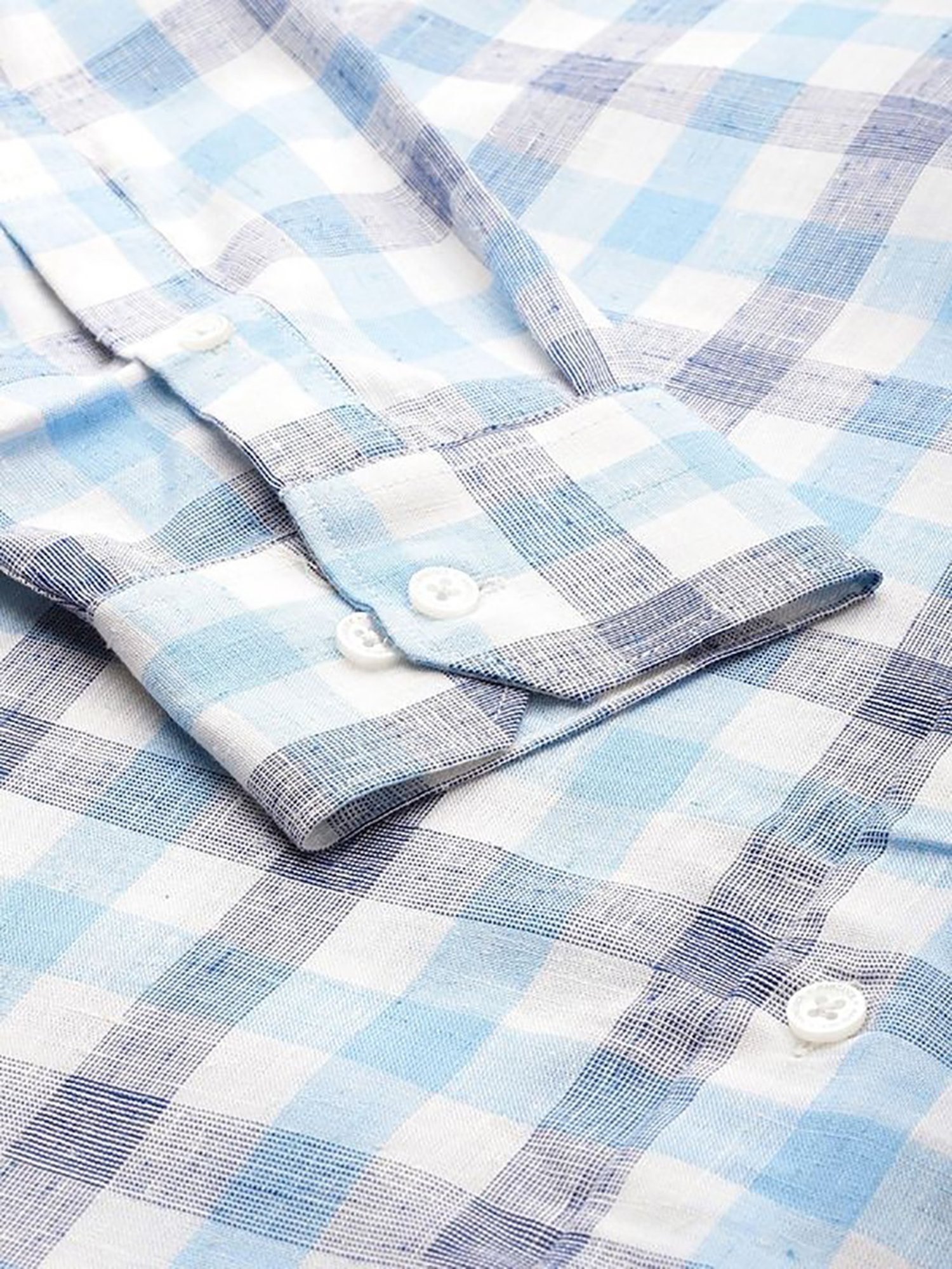 Hancock White Slim Fit Checks Shirts