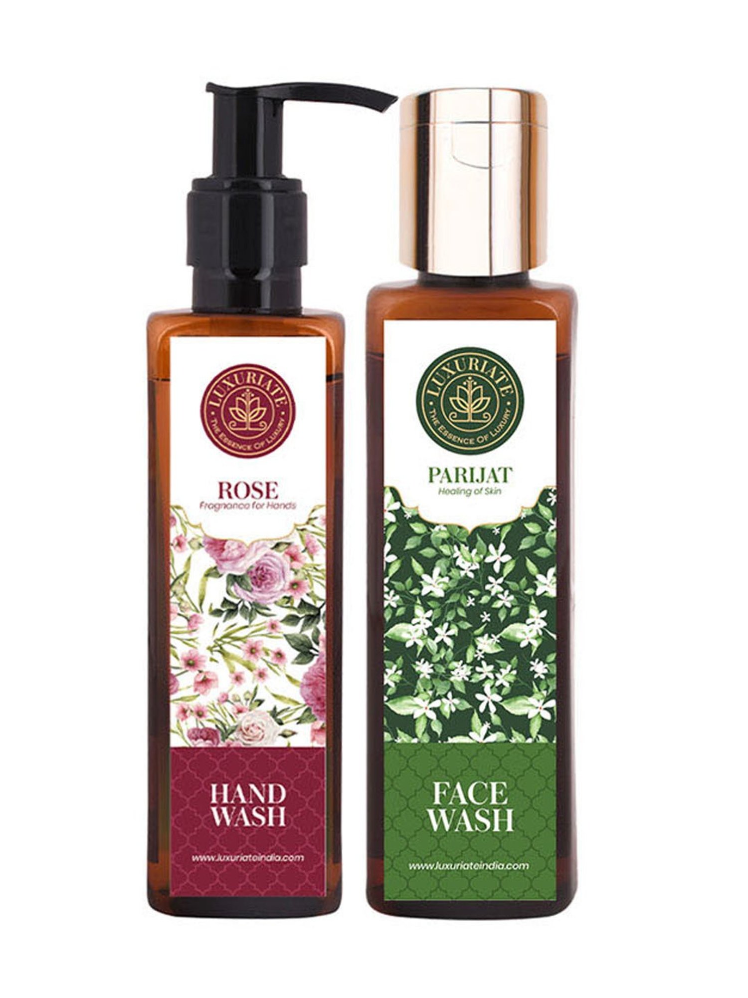 Luxuriate Rose Hand Wash and Parijat Face Wash Cleanser Combo