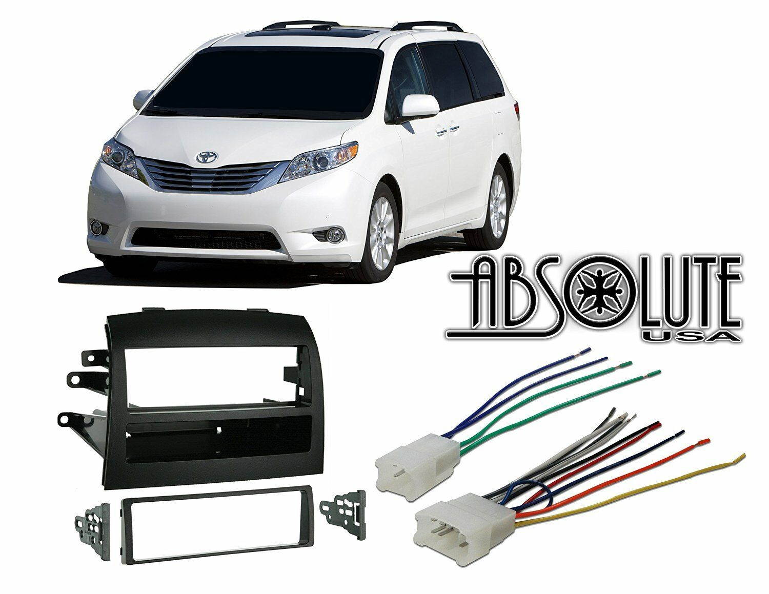 Absolute RADIOKITPKG7 Fits Toyota Sienna 2004-2010 Single DIN Stereo Harness Rad