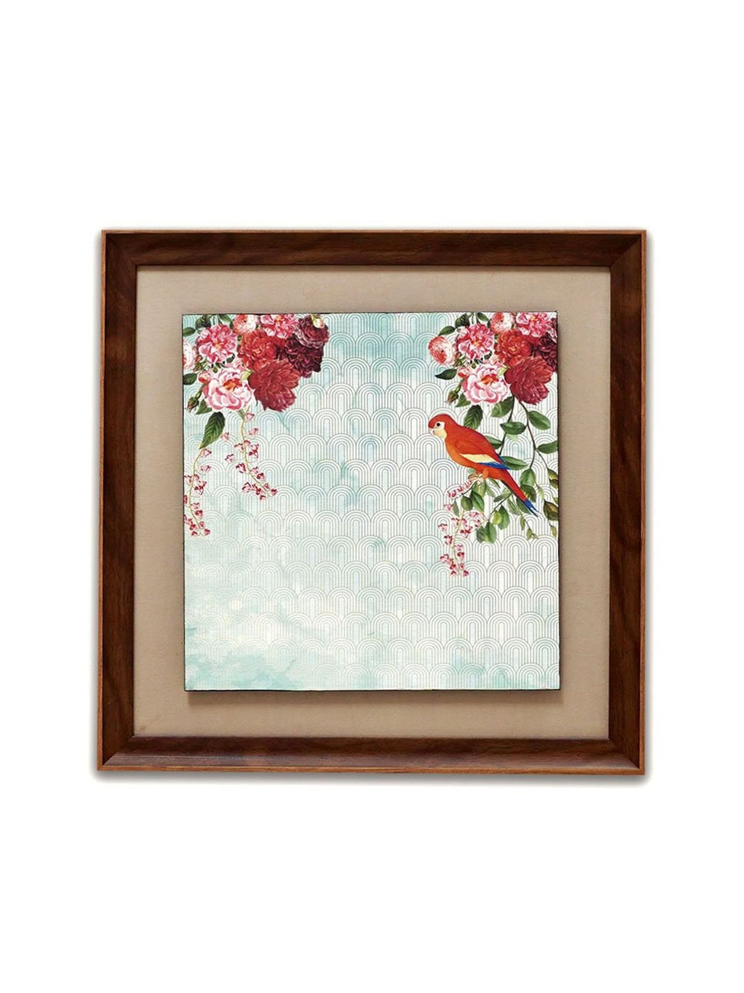 ICraft Blue & Red Canvas Royal Bird Wall Art - Set of 1