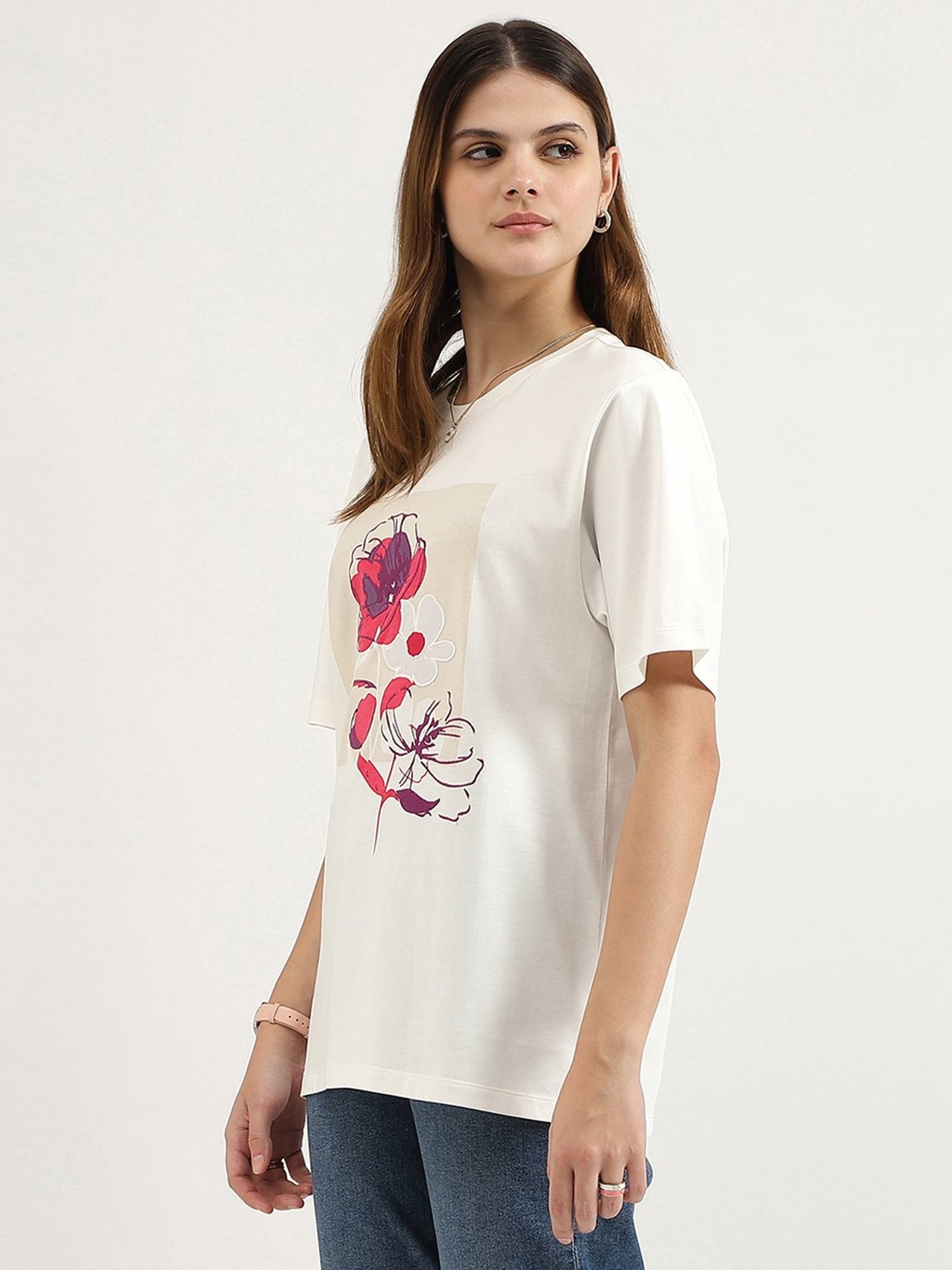 United Colors of Benetton White Printed T-Shirt