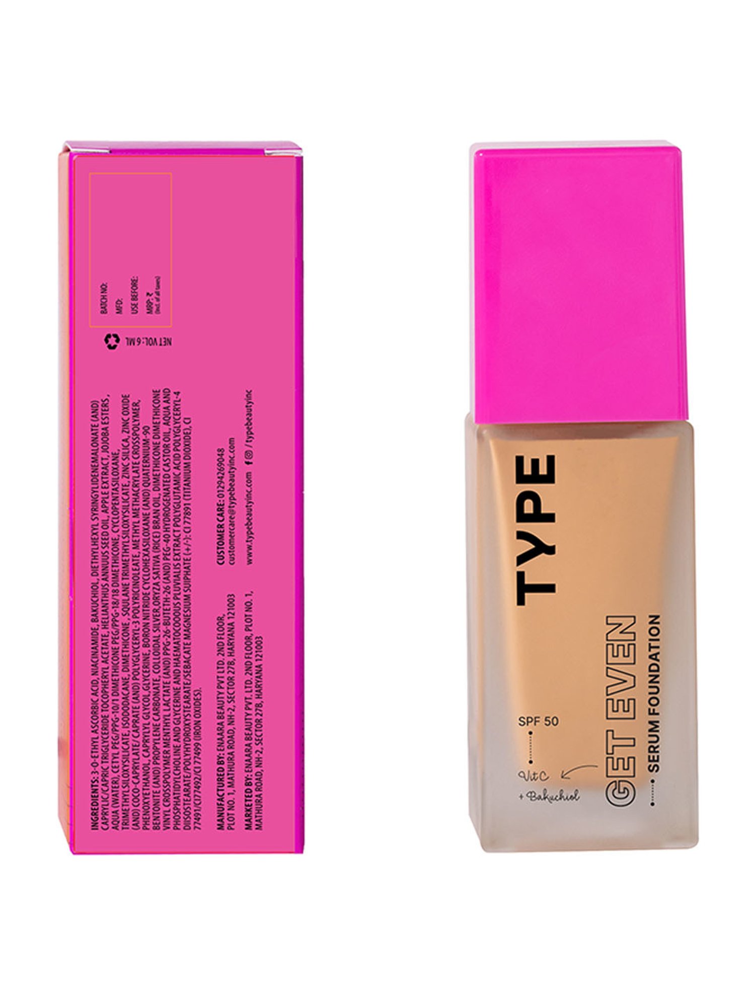 TYPE BEAUTY Get Even SPF 50 PA++++ Serum Foundation Toffee - 30 ml