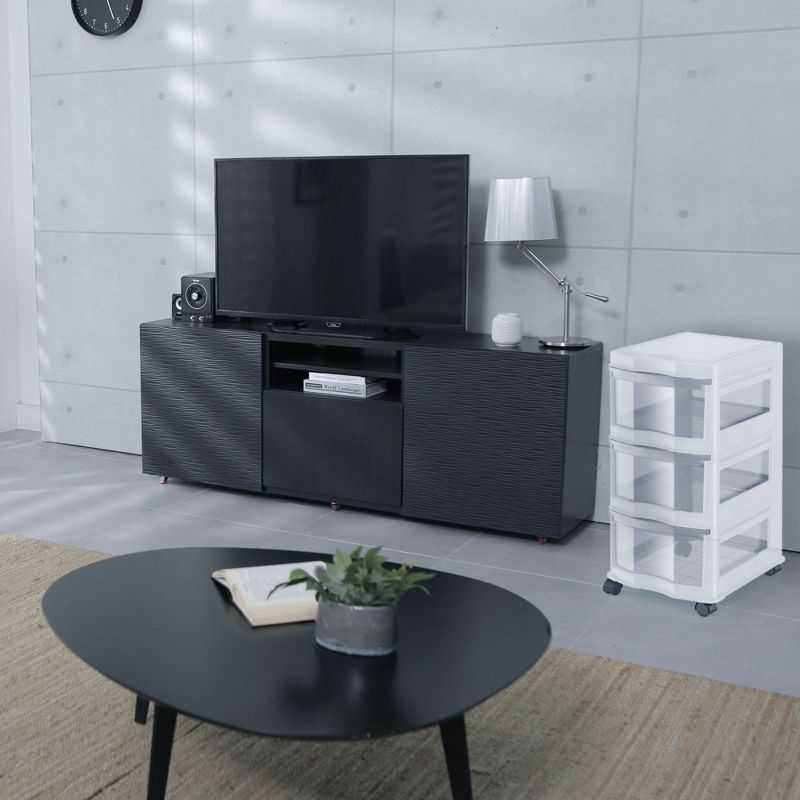 Life Story Classic White 3 Shelf Home Storage Container Organizer Plastic Drawers with Wheels for Closet, Dorm, or Office