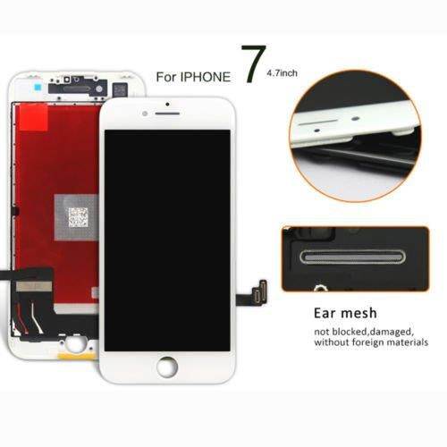 for iPhone 7 4.7 Inch LCD Display Screen Replacement Digitizer Assembly Touchscreen with 3D Touch in White(with Tool Kits)