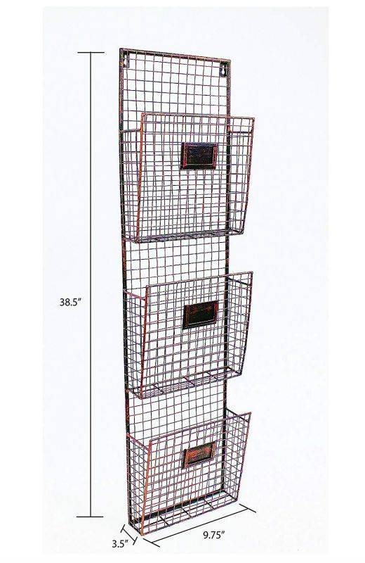 3 Pocket Wall File Holder Finish: Copper