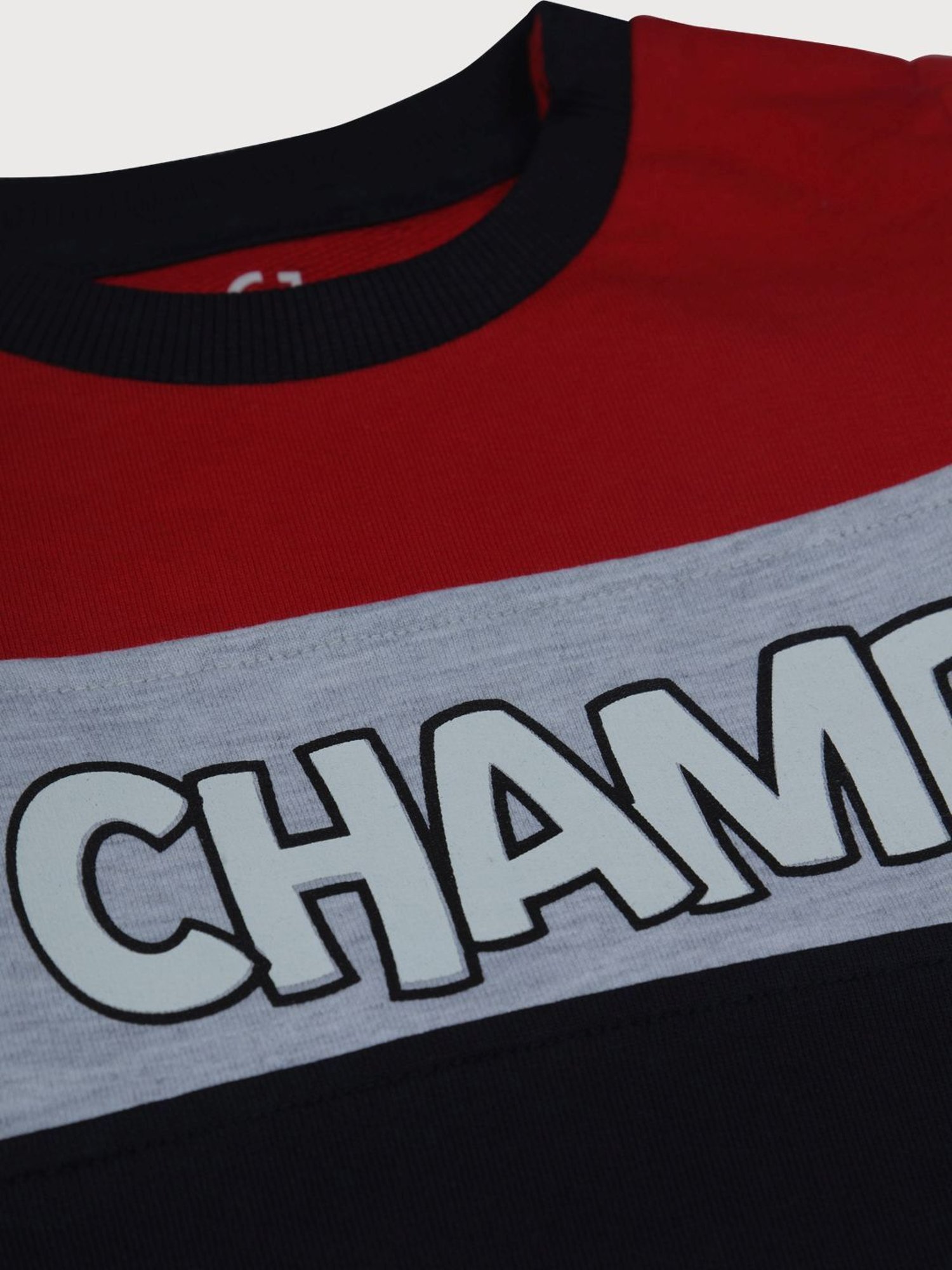 GJ baby Kids Navy & Red Cotton Color Block Full Sleeves Sweatshirt Set