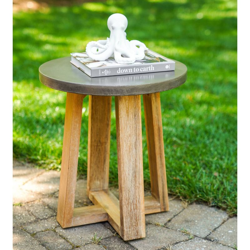 Athens Cement Side Table Gray - Leisure Made