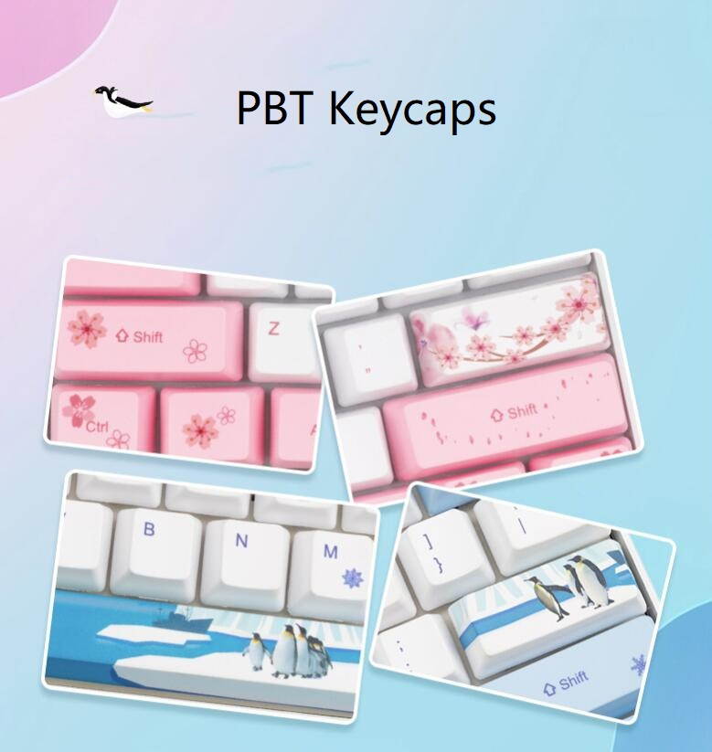 A-jazz AK61 Bluetooth Wireless and  USB Wired Dual Connectivity Mechanical Gaming Keyboard, Durable ABSKeycaps, White Backlit -Blue Switch( White )