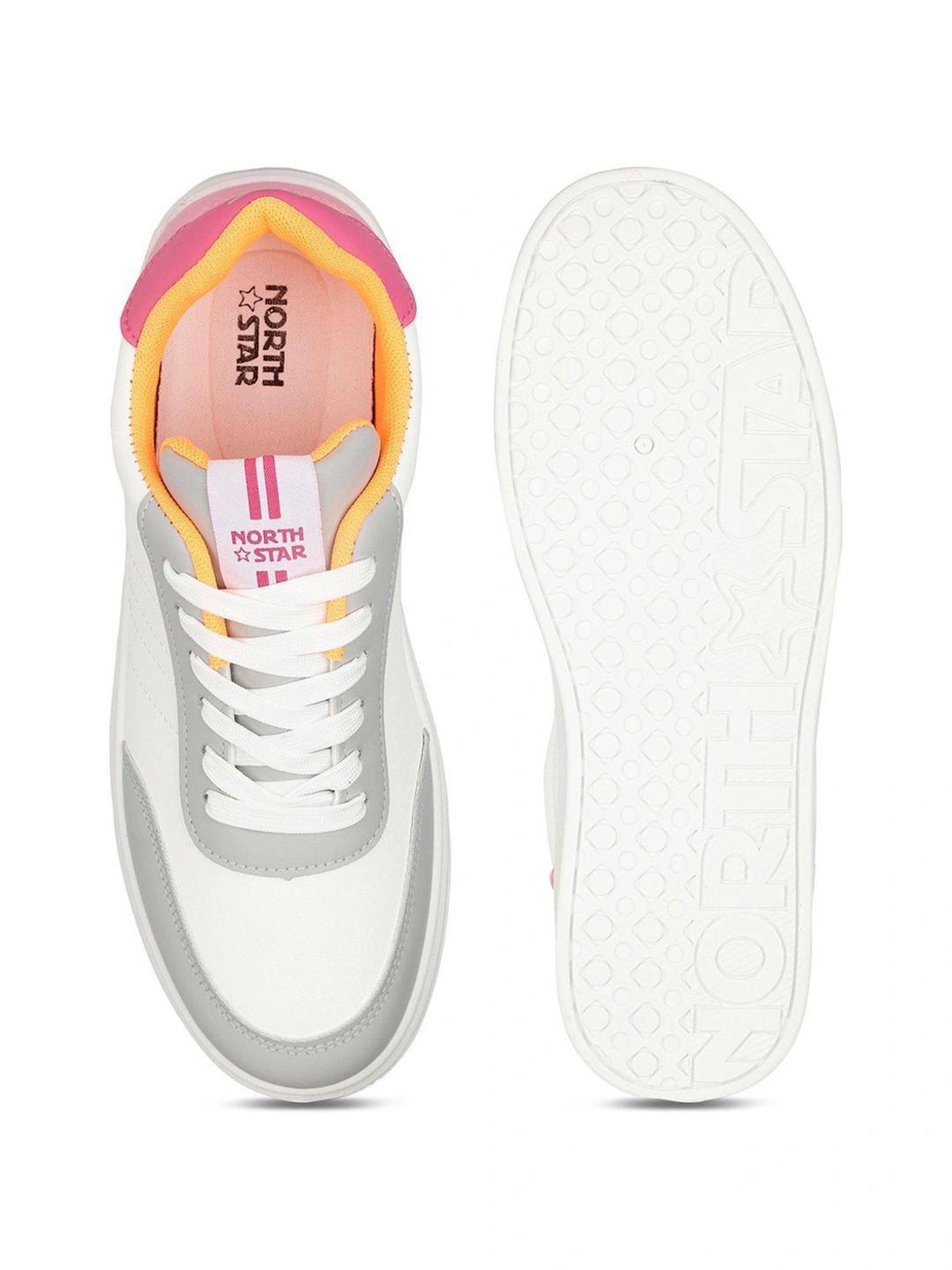 North Star by Bata Women's SKATER White Sneakers